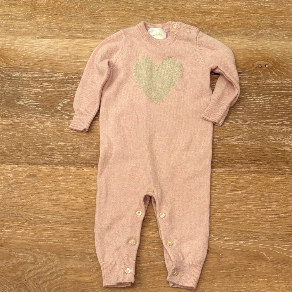 Bloomingdale's cashmere Gold Heart romper
